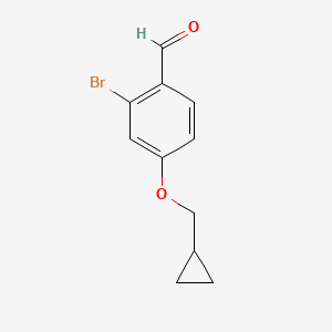 molecular formula C11H11BrO2 B8015598 2-Bromo-4-(cyclopropylmethoxy)benzaldehyde 