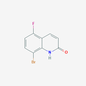 molecular formula C9H5BrFNO B8015610 8-Bromo-5-fluoroquinolin-2(1H)-one 