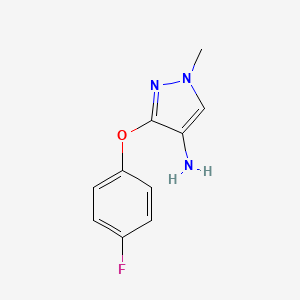 molecular formula C10H10FN3O B8015621 3-(4-fluorophenoxy)-1-methyl-1H-pyrazol-4-amine CAS No. 1429417-64-0