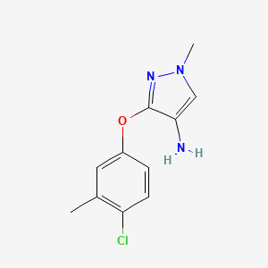 molecular formula C11H12ClN3O B8015632 3-(4-chloro-3-methylphenoxy)-1-methyl-1H-pyrazol-4-amine 
