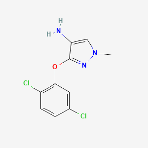 molecular formula C10H9Cl2N3O B8015649 3-(2,5-dichlorophenoxy)-1-methyl-1H-pyrazol-4-amine 