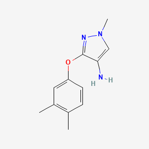 molecular formula C12H15N3O B8015656 3-(3,4-dimethylphenoxy)-1-methyl-1H-pyrazol-4-amine 