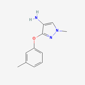 molecular formula C11H13N3O B8015659 1-methyl-3-(3-methylphenoxy)-1H-pyrazol-4-amine 