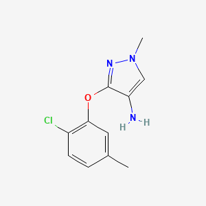 molecular formula C11H12ClN3O B8015667 3-(2-chloro-5-methylphenoxy)-1-methyl-1H-pyrazol-4-amine 