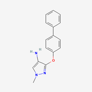 molecular formula C16H15N3O B8015687 1-Methyl-3-(4-phenylphenoxy)-1H-pyrazol-4-amine 