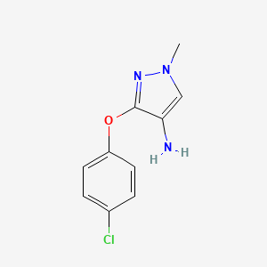 molecular formula C10H10ClN3O B8015697 3-(4-Chlorophenoxy)-1-methyl-1H-pyrazol-4-amine 
