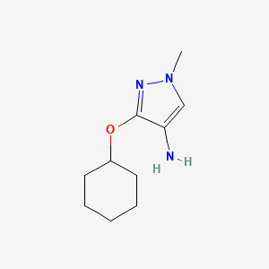molecular formula C10H17N3O B8015708 3-(cyclohexyloxy)-1-methyl-1H-pyrazol-4-amine 