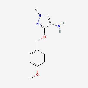 molecular formula C12H15N3O2 B8015717 3-[(4-methoxyphenyl)methoxy]-1-methyl-1H-pyrazol-4-amine 