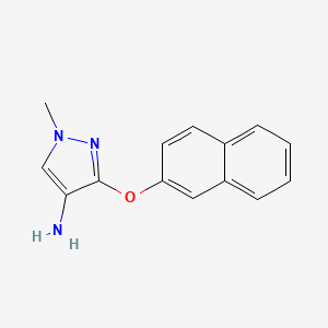 molecular formula C14H13N3O B8015729 1-methyl-3-(naphthalen-2-yloxy)-1H-pyrazol-4-amine 