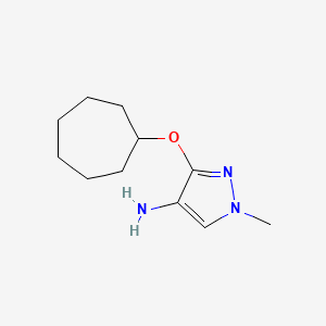 molecular formula C11H19N3O B8015738 3-Cycloheptyloxy-1-methylpyrazol-4-amine 