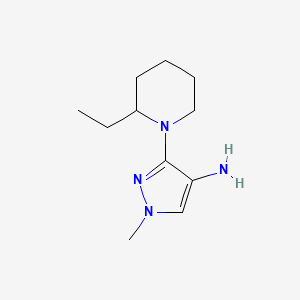 molecular formula C11H20N4 B8015756 3-(2-ethylpiperidin-1-yl)-1-methyl-1H-pyrazol-4-amine 