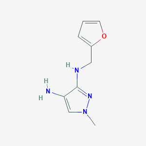 molecular formula C9H12N4O B8015769 N3-[(furan-2-yl)methyl]-1-methyl-1H-pyrazole-3,4-diamine CAS No. 1429418-46-1