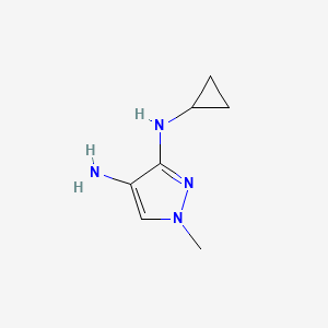 molecular formula C7H12N4 B8015777 N3-cyclopropyl-1-methyl-1H-pyrazole-3,4-diamine 