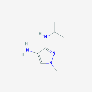 molecular formula C7H14N4 B8015790 1-methyl-N3-(propan-2-yl)-1H-pyrazole-3,4-diamine 