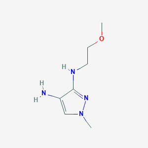 molecular formula C7H14N4O B8015796 N3-(2-methoxyethyl)-1-methyl-1H-pyrazole-3,4-diamine 