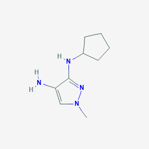 molecular formula C9H16N4 B8015810 N3-cyclopentyl-1-methyl-1H-pyrazole-3,4-diamine 