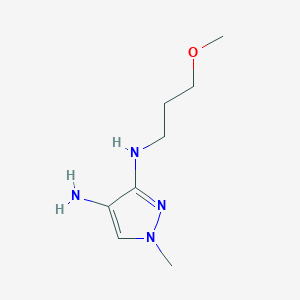 molecular formula C8H16N4O B8015826 N3-(3-methoxypropyl)-1-methyl-1H-pyrazole-3,4-diamine 