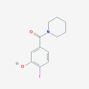 molecular formula C12H14INO2 B8015841 2-Iodo-5-(piperidine-1-carbonyl)phenol 