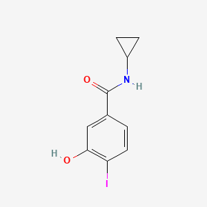 molecular formula C10H10INO2 B8015853 N-cyclopropyl-3-hydroxy-4-iodobenzamide 