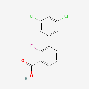 molecular formula C13H7Cl2FO2 B8015893 3',5'-Dichloro-2-fluoro-biphenyl-3-carboxylic acid 