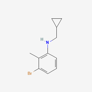 molecular formula C11H14BrN B8015924 3-Bromo-N-(cyclopropylmethyl)-2-methylaniline 