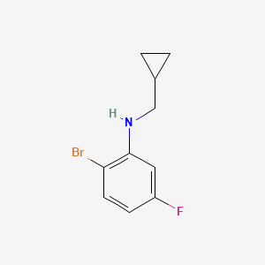 molecular formula C10H11BrFN B8015929 2-bromo-N-(cyclopropylmethyl)-5-fluoroaniline 