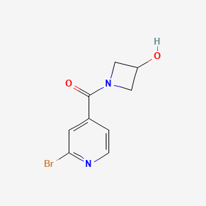 molecular formula C9H9BrN2O2 B8015938 1-(2-Bromopyridine-4-carbonyl)azetidin-3-ol 