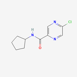 molecular formula C10H12ClN3O B8015974 5-Chloro-N-cyclopentylpyrazine-2-carboxamide 