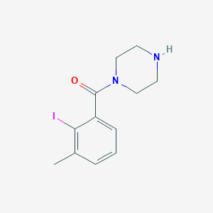 molecular formula C12H15IN2O B8015979 (2-Iodo-3-methylphenyl)(piperazin-1-yl)methanone 