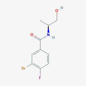 molecular formula C10H11BrFNO2 B8015992 3-Bromo-4-fluoro-N-[(2S)-1-hydroxypropan-2-yl]benzamide 