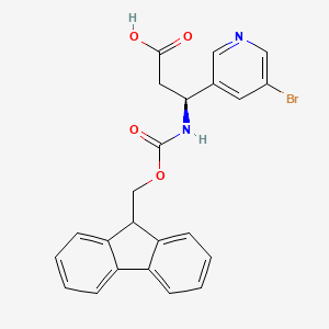 molecular formula C23H19BrN2O4 B8016006 (3S)-3-(5-bromopyridin-3-yl)-3-({[(9H-fluoren-9-yl)methoxy]carbonyl}amino)propanoic acid 