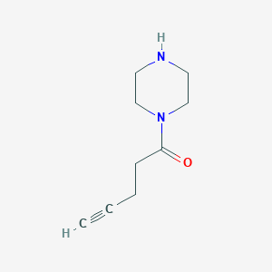 molecular formula C9H14N2O B8016016 1-(Piperazin-1-yl)pent-4-yn-1-one 