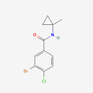 molecular formula C11H11BrClNO B8016034 3-Bromo-4-chloro-N-(1-methylcyclopropyl)benzamide 