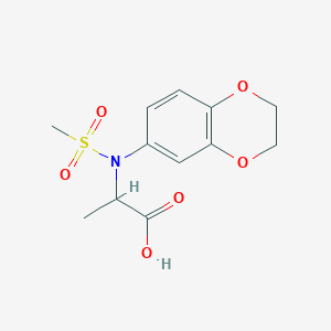molecular formula C12H15NO6S B8016062 N-(2,3-Dihydro-1,4-benzodioxin-6-yl)-N-(methylsulfonyl)alanine 