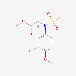 molecular formula C12H16ClNO5S B8016067 Methyl N-(3-chloro-4-methoxyphenyl)-N-(methylsulfonyl)alaninate 