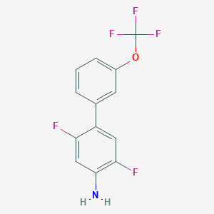 molecular formula C13H8F5NO B8016093 2,5-Difluoro-3'-(trifluoromethoxy)-[1,1'-biphenyl]-4-amine 