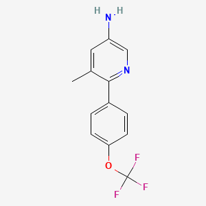 molecular formula C13H11F3N2O B8016096 5-Methyl-6-(4-(trifluoromethoxy)phenyl)pyridin-3-amine 