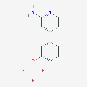 molecular formula C12H9F3N2O B8016103 2-Amino-4-(3-(trifluoromethoxy)phenyl)pyridine 