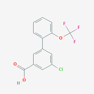 molecular formula C14H8ClF3O3 B8016108 5-Chloro-2'-(trifluoromethoxy)-[1,1'-biphenyl]-3-carboxylic acid 