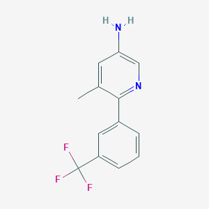 molecular formula C13H11F3N2 B8016125 5-Methyl-6-(3-(trifluoromethyl)phenyl)pyridin-3-amine 