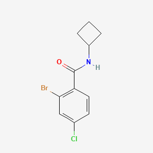 molecular formula C11H11BrClNO B8016174 2-Bromo-4-chloro-N-cyclobutylbenzamide 