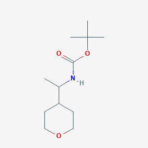 molecular formula C12H23NO3 B8016181 tert-butyl 1-(tetrahydro-2H-pyran-4-yl)ethylcarbamate 