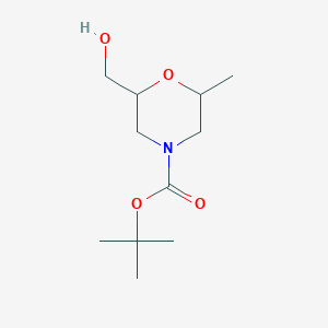 molecular formula C11H21NO4 B8016207 Tert-butyl 2-(hydroxymethyl)-6-methylmorpholine-4-carboxylate 