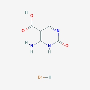 molecular formula C5H6BrN3O3 B8016219 5-Pyrimidinecarboxylic acid, 4-amino-2-hydroxy-, hydrobromide 