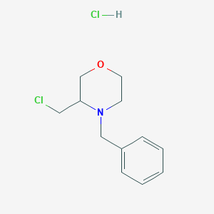 molecular formula C12H17Cl2NO B8016234 4-Benzyl-3-(chloromethyl)morpholine hydrochloride 