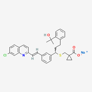molecular formula C34H33ClNNaO3S B8016236 Sodium 1-[({1-{3-[2-(7-chloroquinolin-2-yl)vinyl]phenyl}-3-[2-(1-hydroxy-1-methylethyl)phenyl]propyl}thio)methyl]cyclopropanecarboxylate 
