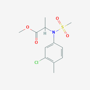 molecular formula C12H16ClNO4S B8016260 Methyl N-(3-chloro-4-methylphenyl)-N-(methylsulfonyl)alaninate 