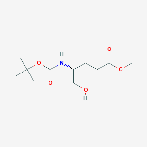 molecular formula C11H21NO5 B8016298 Methyl (4R)-4-[(tert-butoxycarbonyl)amino]-5-hydroxypentanoate 