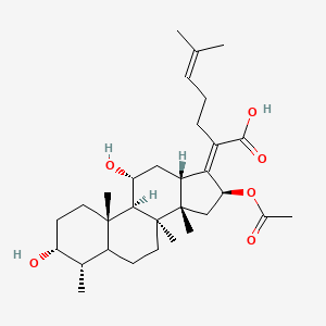 molecular formula C31H48O6 B8016464 (2Z)-2-[(3R,4S,8S,9R,10S,11R,13S,14S,16S)-16-acetyloxy-3,11-dihydroxy-4,8,10,14-tetramethyl-2,3,4,5,6,7,9,11,12,13,15,16-dodecahydro-1H-cyclopenta[a]phenanthren-17-ylidene]-6-methylhept-5-enoic acid 