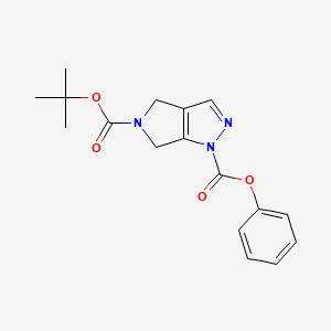 molecular formula C17H19N3O4 B8016467 5-O-tert-butyl 1-O-phenyl 4,6-dihydropyrrolo[3,4-c]pyrazole-1,5-dicarboxylate 